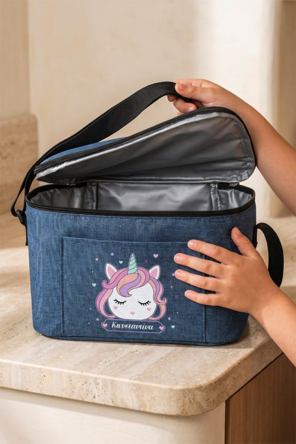 Μοναδικό Lunch Bag με Όνομα για Κορίτσια με Μονόκερο