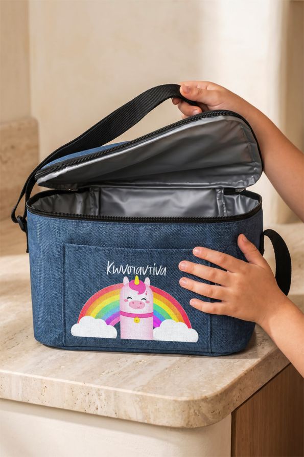Παιδικό Lunch Bag με Μόνωση, Όνομα και Σχέδιο Μονόκερο