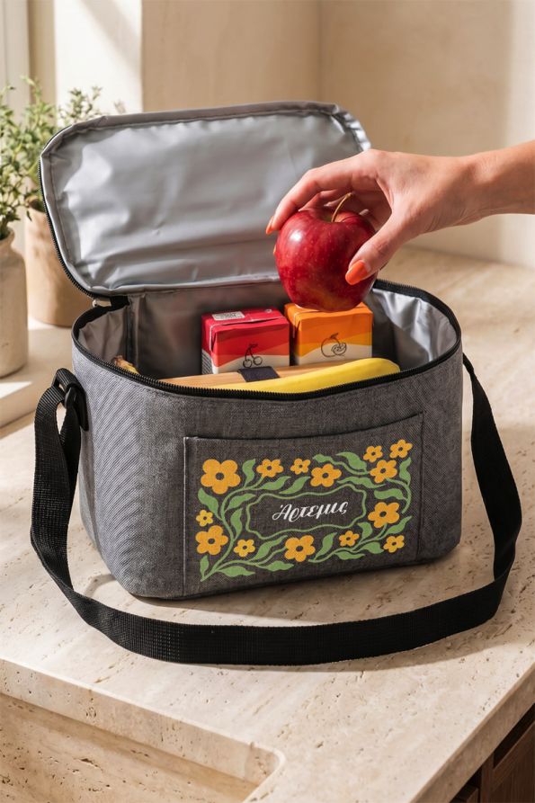 Πρακτικό Ισοθερμικό Lunch Bag Καθημερινής Χρήσης με Λουλούδια