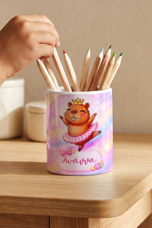 Μολυβοθήκη με Όνομα για Κορίτσια με Capybara Μπαλαρίνα