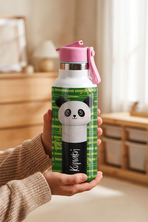 Παιδικό Παγούρι Θερμός με Καλαμάκι & Σχέδιο Panda