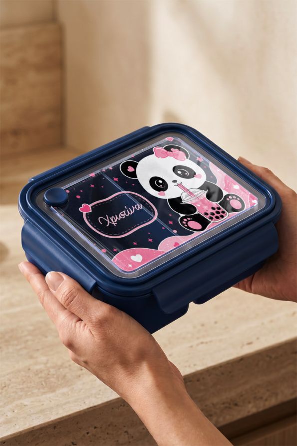 Παιδικό Δοχείο Φαγητού Μπλε – Lunch Box με Σχέδιο Panda