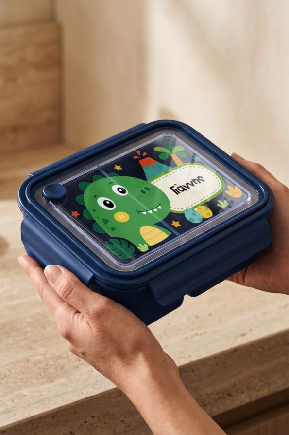 Παιδικό Δοχείο Φαγητού Μπλε – Lunch Box με Δεινοσαυράκι