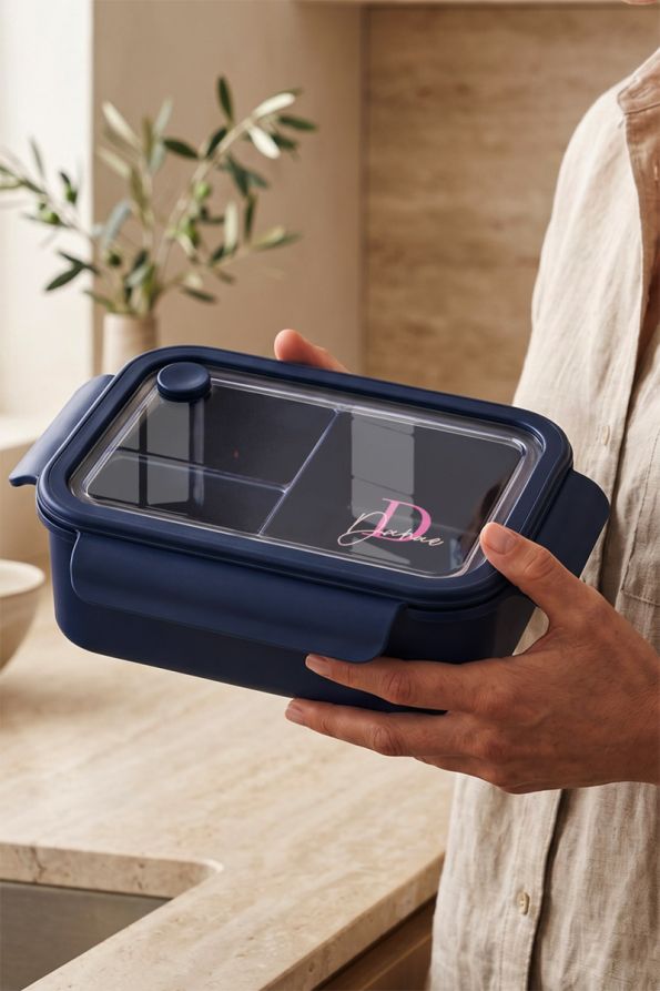 Δοχείο Φαγητού Μπλε – Lunch Box με Όνομα & Μονόγραμμα