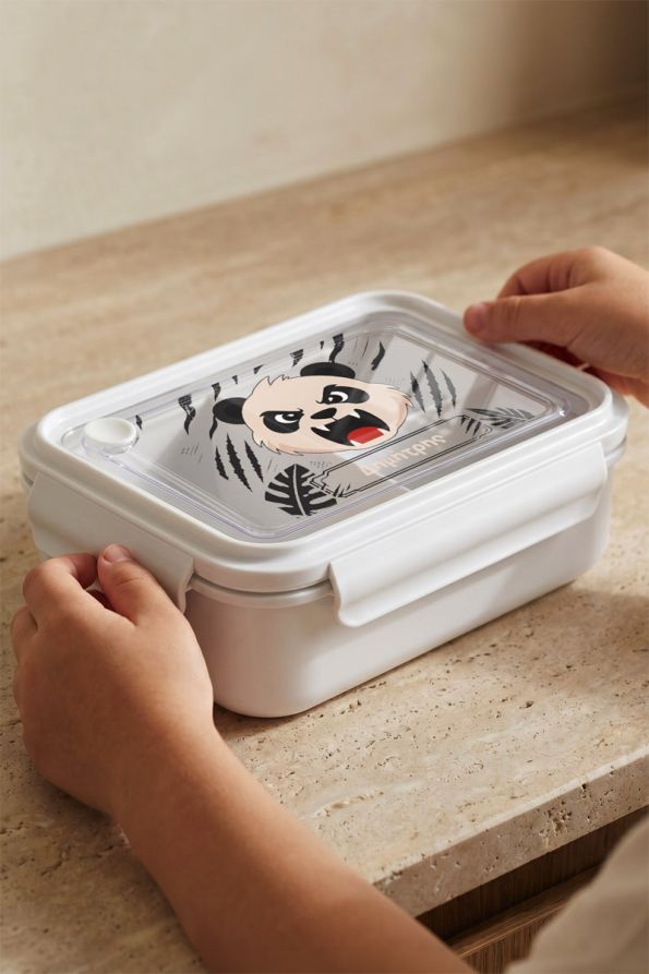 Δοχείο Φαγητού Παιδικό, Λευκό με Σχέδιο Panda