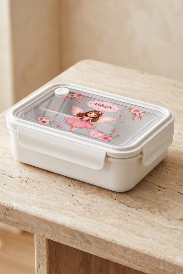 Παιδικό Δοχείο Φαγητού Λευκό – Lunch Box με Νεράιδα