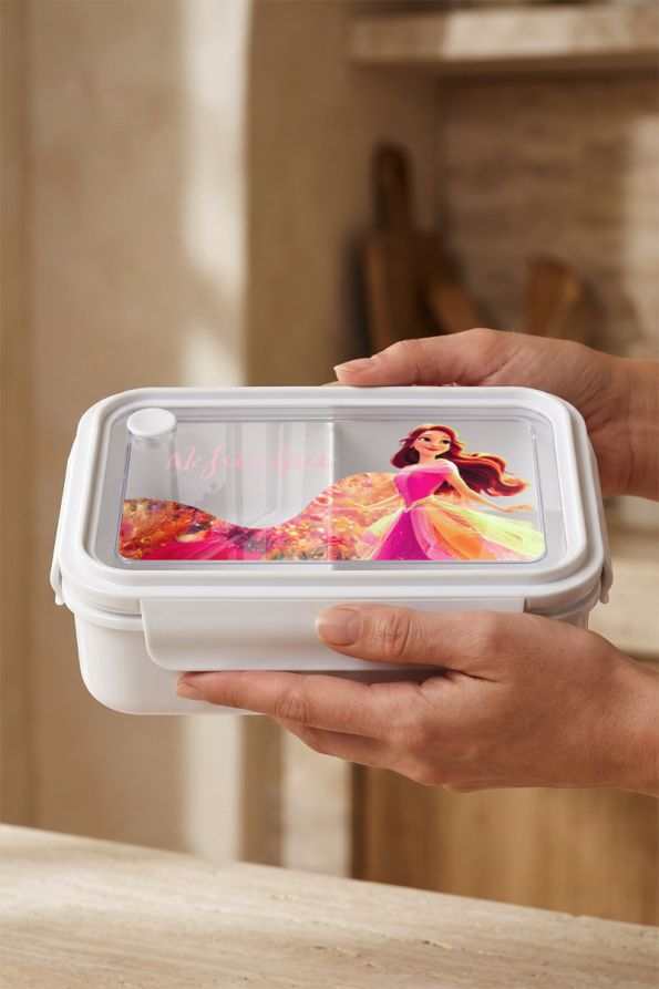 Παιδικό Δοχείο Φαγητού Λευκό – Lunch Box με Πριγκίπισσα