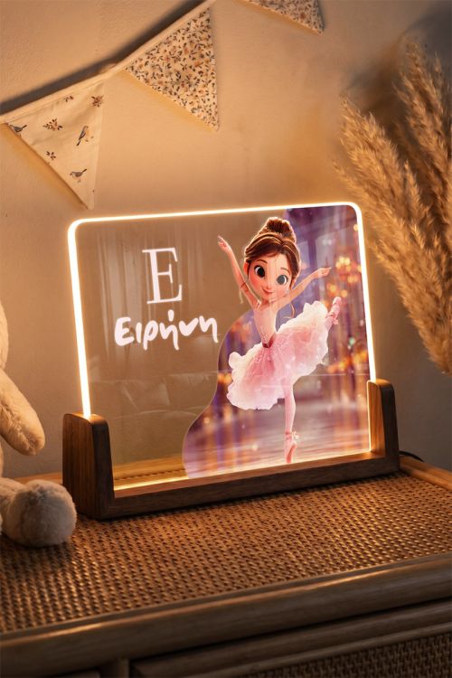 Φωτιστικό με Προσωποποίηση για Κορίτσι με Σχέδιο Μπαλαρίνα