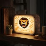 Lightbox Φωτιστικό με Όνομα για Αγόρι με Σχέδιο Λιοντάρι