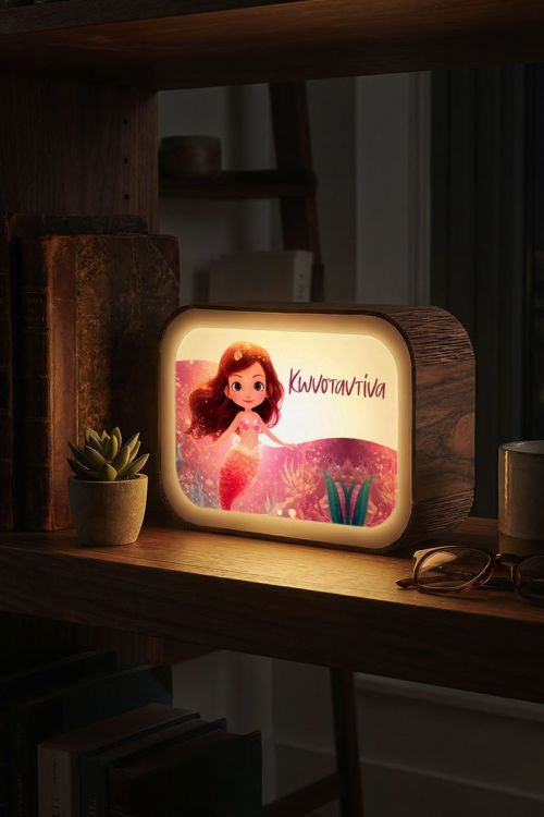 Lightbox – Επιτραπέζιο Φωτιστικό με Όνομα & Γοργόνα