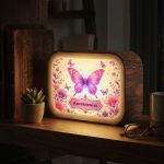 Φωτιστικό Lightbox με Όνομα & Πεταλούδες για Κορίτσια