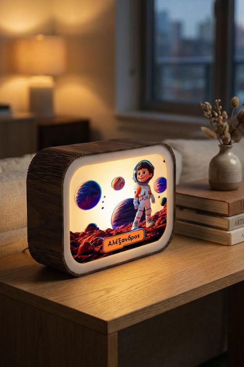 Φωτιστικό LED Lightbox για Αγόρια με Σχέδιο Αστροναύτης