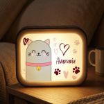 Φωτιστικό LED Lightbox για Κορίτσι με Σχέδιο Γατούλα