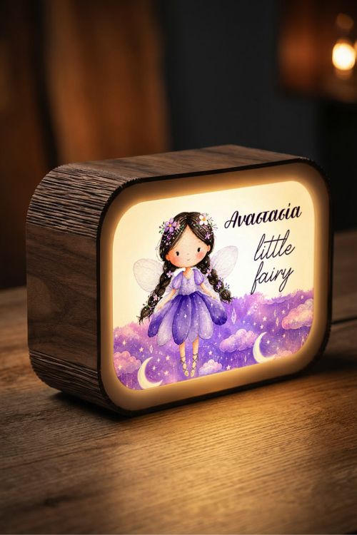 Premium Lightbox με Όνομα για Κορίτσι & Σχέδιο Little Fairy