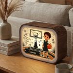 Lightbox Φωτιστικό για Αγόρι με Ασπρόμαυρη Ομάδα Μπάσκετ