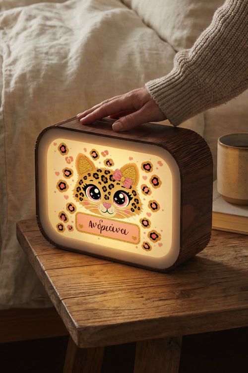 Premium Lightbox Φωτιστικό για Κορίτσι με Σχέδιο Γάτα