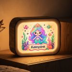 Φωτιστικό Lightbox Επιτραπέζιο με Όνομα & Σχέδιο Γοργόνα