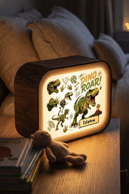 Premium Lightbox Φωτιστικό για Παιδί με Σχέδιο Dino Roar