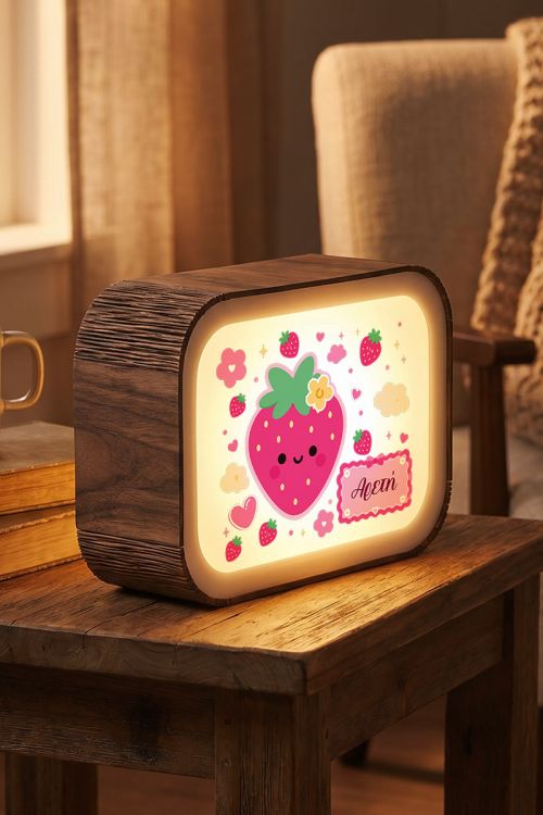 Φωτιστικό LED Lightbox για Κορίτσι με Σχέδιο Φράουλα