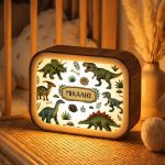 Φωτιστικό Lightbox Επιτραπέζιο με Όνομα & Δεινόσαυρους