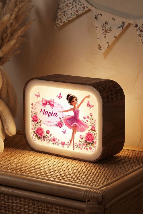 Premium Lightbox με Όνομα και Μπαλαρίνα για Κορίτσι