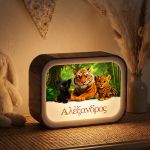 Φωτιστικό LED Lightbox με Προσωποποίηση και Σχέδιο Τιγράκια