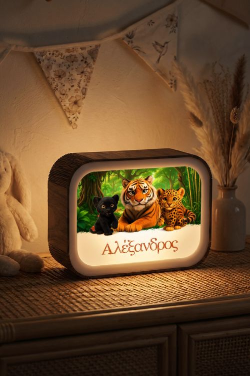 Φωτιστικό LED Lightbox με Προσωποποίηση και Σχέδιο Τιγράκια