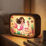 Φωτιστικό Lightbox για Κορίτσια με Γοργόνα στη Θάλασσα