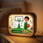 Lightbox Φωτιστικό για Αγόρι με Πράσινη Ομάδα Μπάσκετ