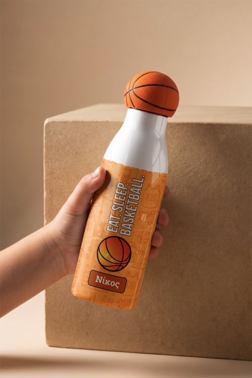 Θερμός για Παιδιά με Καπάκι Μπάλα, Eat Sleep Basketball