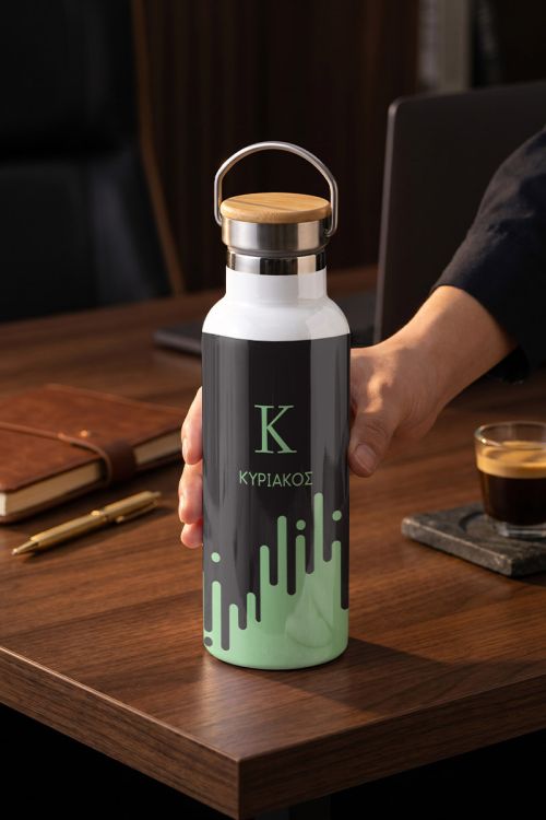 Οικολογικό Θερμός Μπουκάλι με Όνομα & Μονόγραμμα