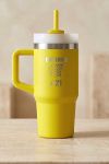 Daily Κίτρινο Ποτήρι 400ml με Καλαμάκι, Σχέδιο Μπάσκετ & Όνομα