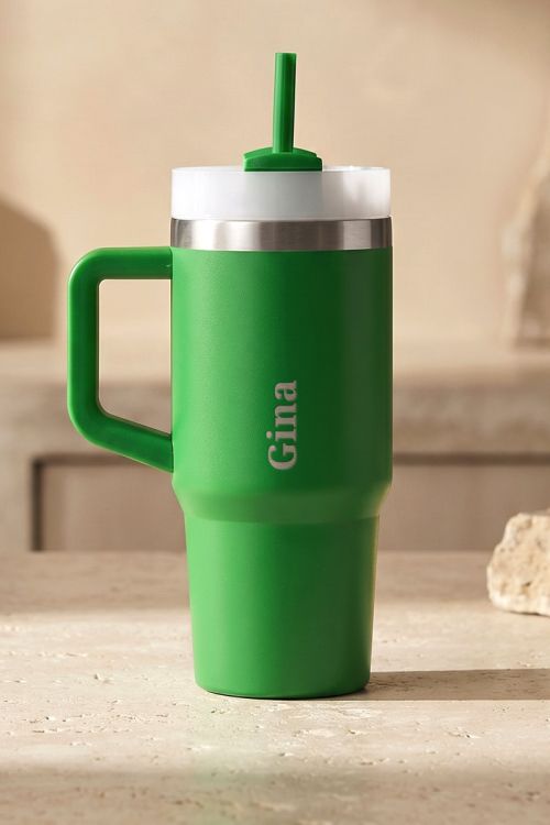 Προσωποποιημένο Πράσινο Tumbler με Χερούλι & Όνομα