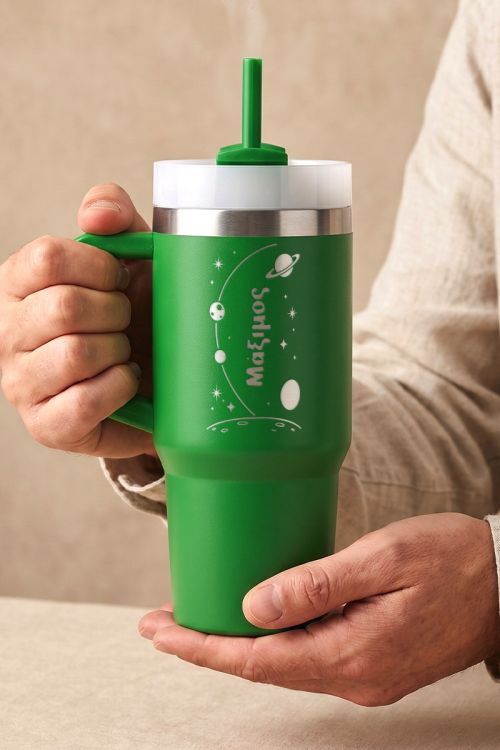 Προσωποποιημένο Πράσινο Tumbler Ποτήρι με Σχέδιο Διάστημα