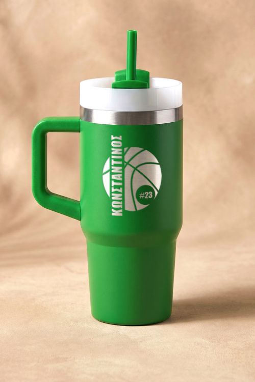 Προσωποποιημένο Πράσινο Tumbler Ποτήρι με Μπάλα Μπάσκετ