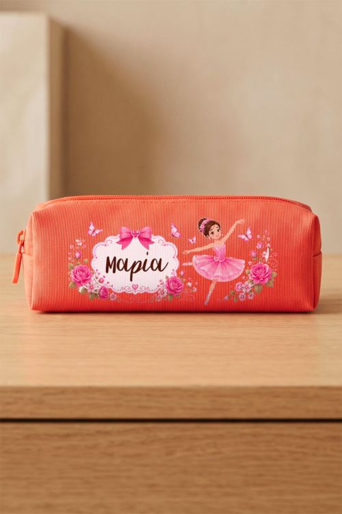 Σχολική Κασετίνα Κοραλί για Μαθήτρια με Σχέδιο Μπαλαρίνα