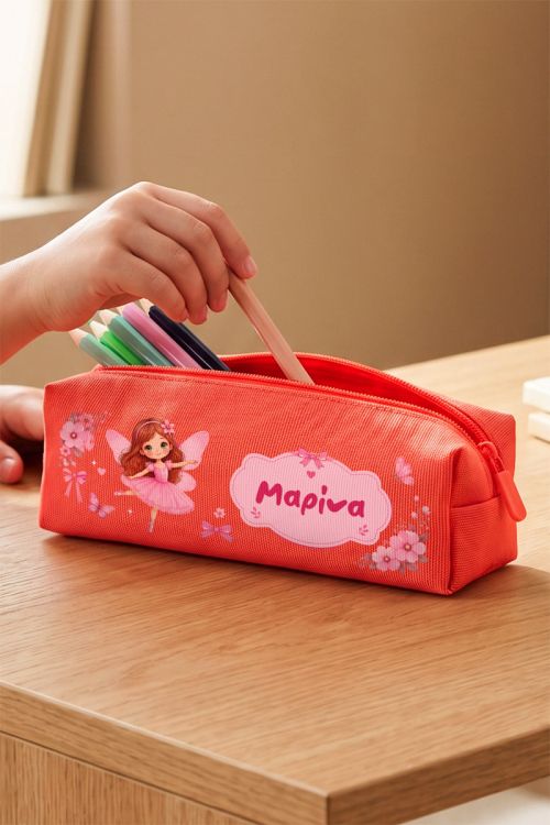 Προσωποποιημένη Σχολική Κασετίνα Κοραλί με Σχέδιο Νεράιδα