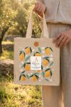 Tote Bag με Όνομα, Αφιέρωση & Λεμόνια, Ιδανικό Δώρο Μαμάς
