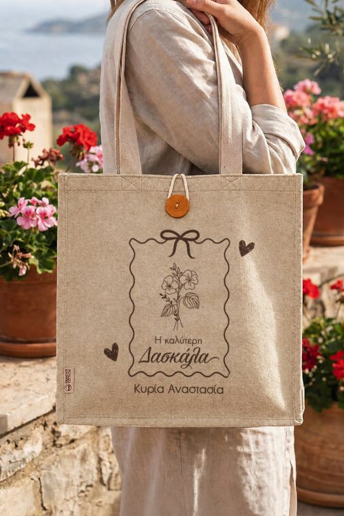 Tote Bag με Όνομα, Ιδανικό Δώρο για την Καλύτερη Δασκάλα