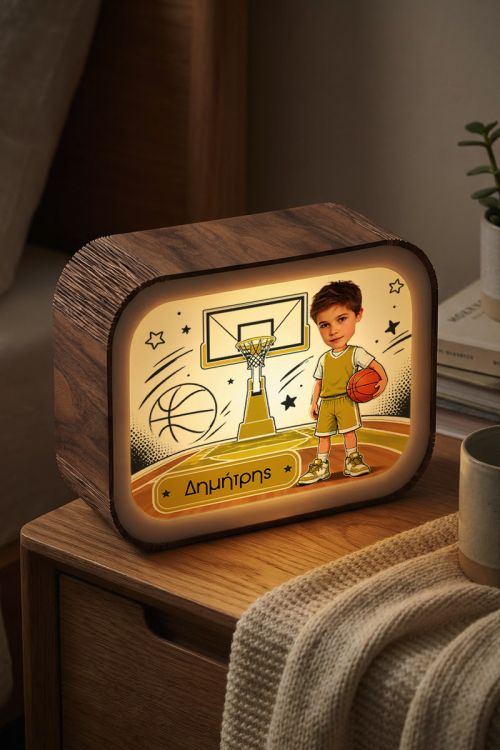 Lightbox – Φωτιστικό LED με Μπάσκετ & Κίτρινη Φανέλα
