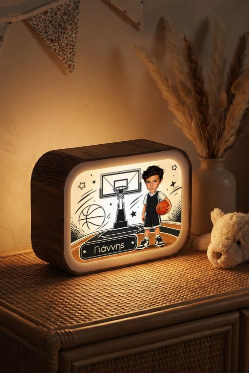 Lightbox – Φωτιστικό LED με Μπάσκετ & Ασπρόμαυρη Φανέλα