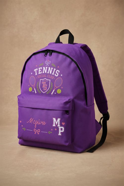 Σχολική Τσάντα Πλάτης Μωβ  για Δημοτικό με Tennis Club