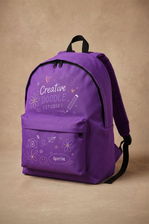 Τσάντα Πλάτης για Μαθήτρια Δημοτικού, Μωβ Creative