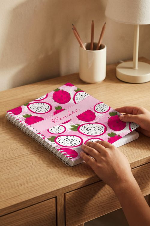 Τετράδιο Σπιράλ Α4 για Κορίτσια με Σχέδιο Dragonfruit