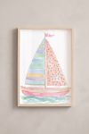 Premium Poster, Whimsical Sailboat Journey