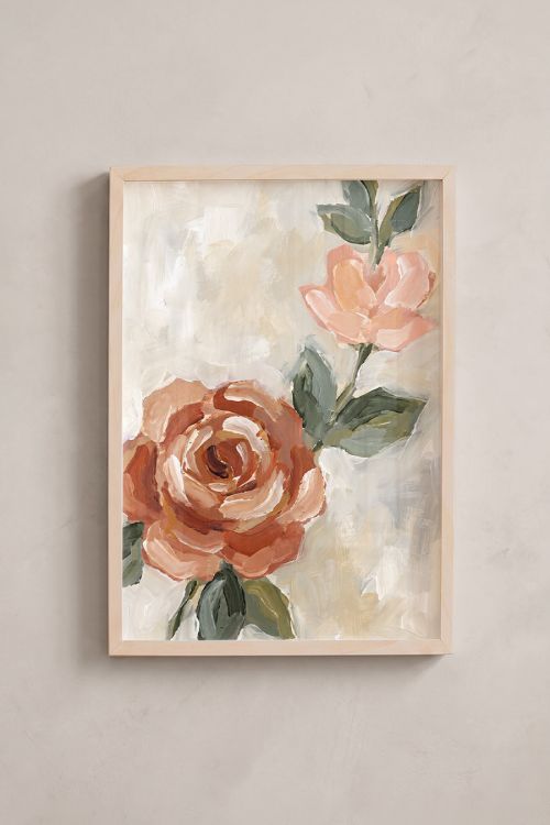 Premium Poster, Earthy Rose Blooms