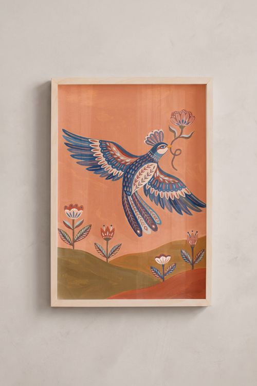 Premium Poster, Folk Art Peace Bird