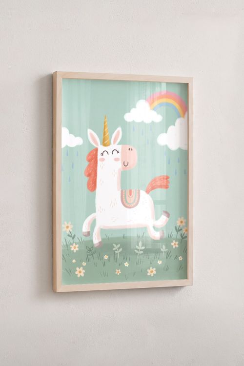 Premium Poster, Rainbow Unicorn Trot