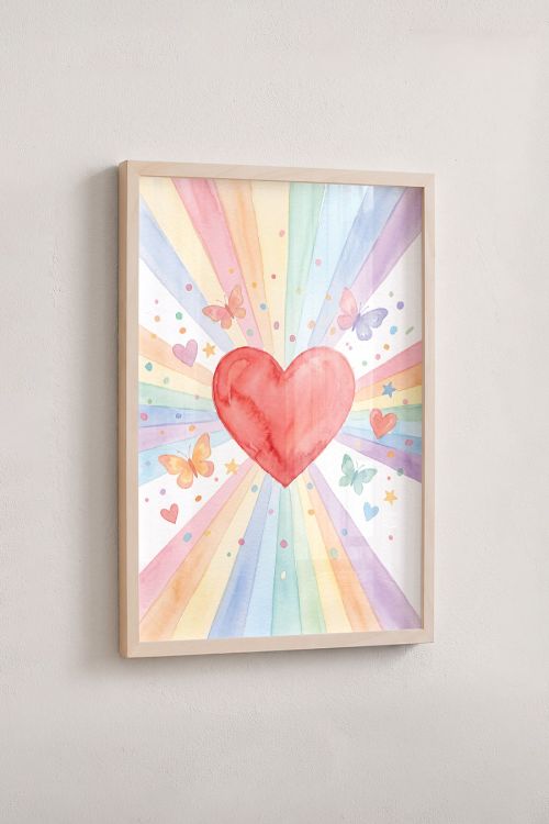 Premium Poster, Rainbow Heart Burst