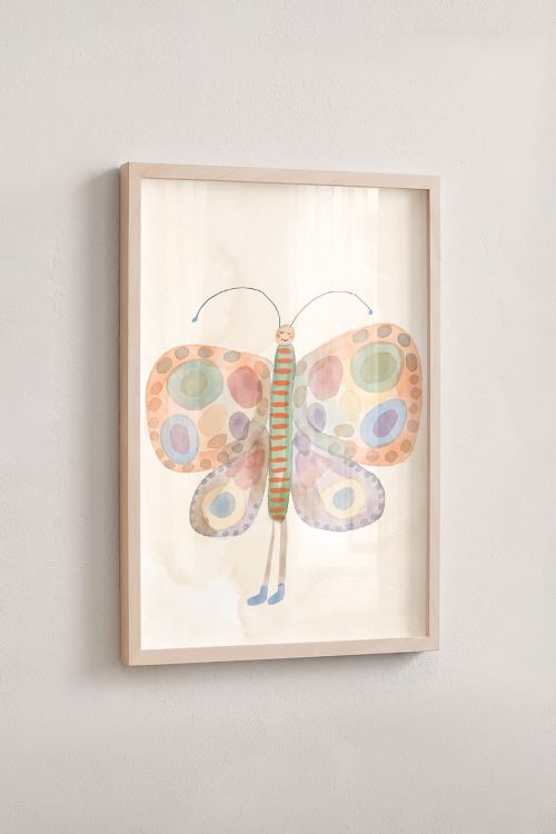 Premium Poster, Whimsical Butterfly Friend